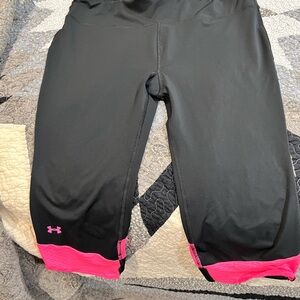 Under Armour Black Leggings with Pink Trim